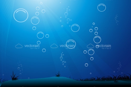 Under Water Background in Blue with Water Bubbles